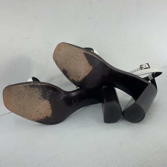 Saint Laurent White Leather Strappy Heeled Sandals Women’s Size 10 Preowned - Picture 4 of 7